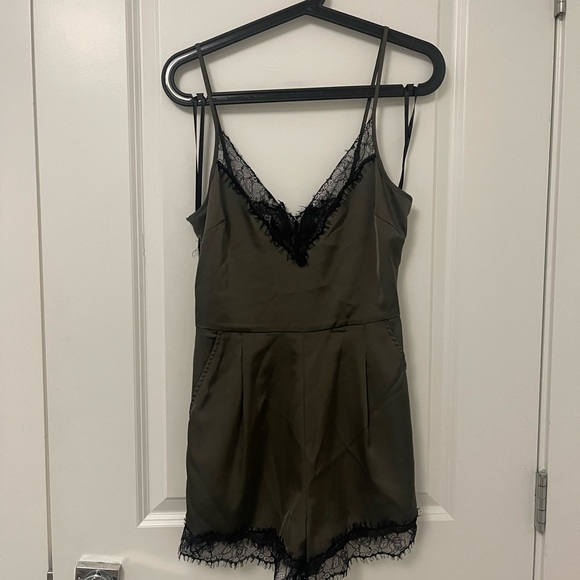 BEBE olive green romper - Picture 3 of 3